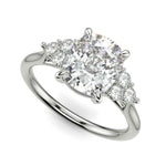 Load image into Gallery viewer, Brisa Cushion Cut Pave Cluster 4 Prong Engagement Ring Setting - Nivetta