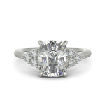Load image into Gallery viewer, Brisa Cushion Cut Pave Cluster 4 Prong Engagement Ring Setting - Nivetta