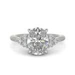 Load image into Gallery viewer, Brisa Oval Cut Pave Cluster 4 Prong Engagement Ring Setting - Nivetta