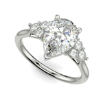 Load image into Gallery viewer, Brisa Pear Cut Pave Cluster 4 Prong Engagement Ring Setting - Nivetta