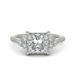 Load image into Gallery viewer, Brisa Princess Cut Pave Cluster 4 Prong Engagement Ring Setting - Nivetta