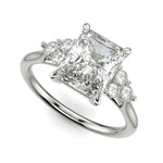 Load image into Gallery viewer, Brisa Radiant Cut Pave Cluster 4 Prong Engagement Ring Setting - Nivetta