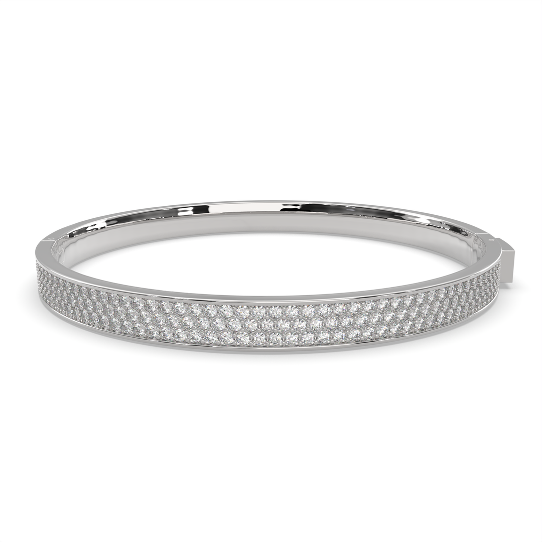 Brunella Round Cut Diamond Bangle Bracelet Pave set (5 ctw) - Nivetta