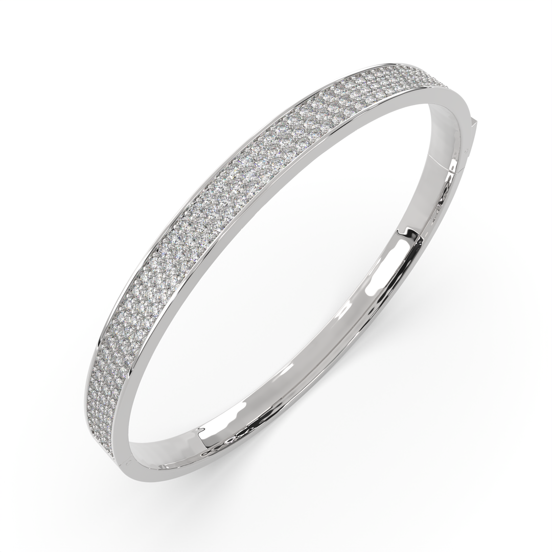 Brunella Round Cut Diamond Bangle Bracelet Pave set (5 ctw) - Nivetta