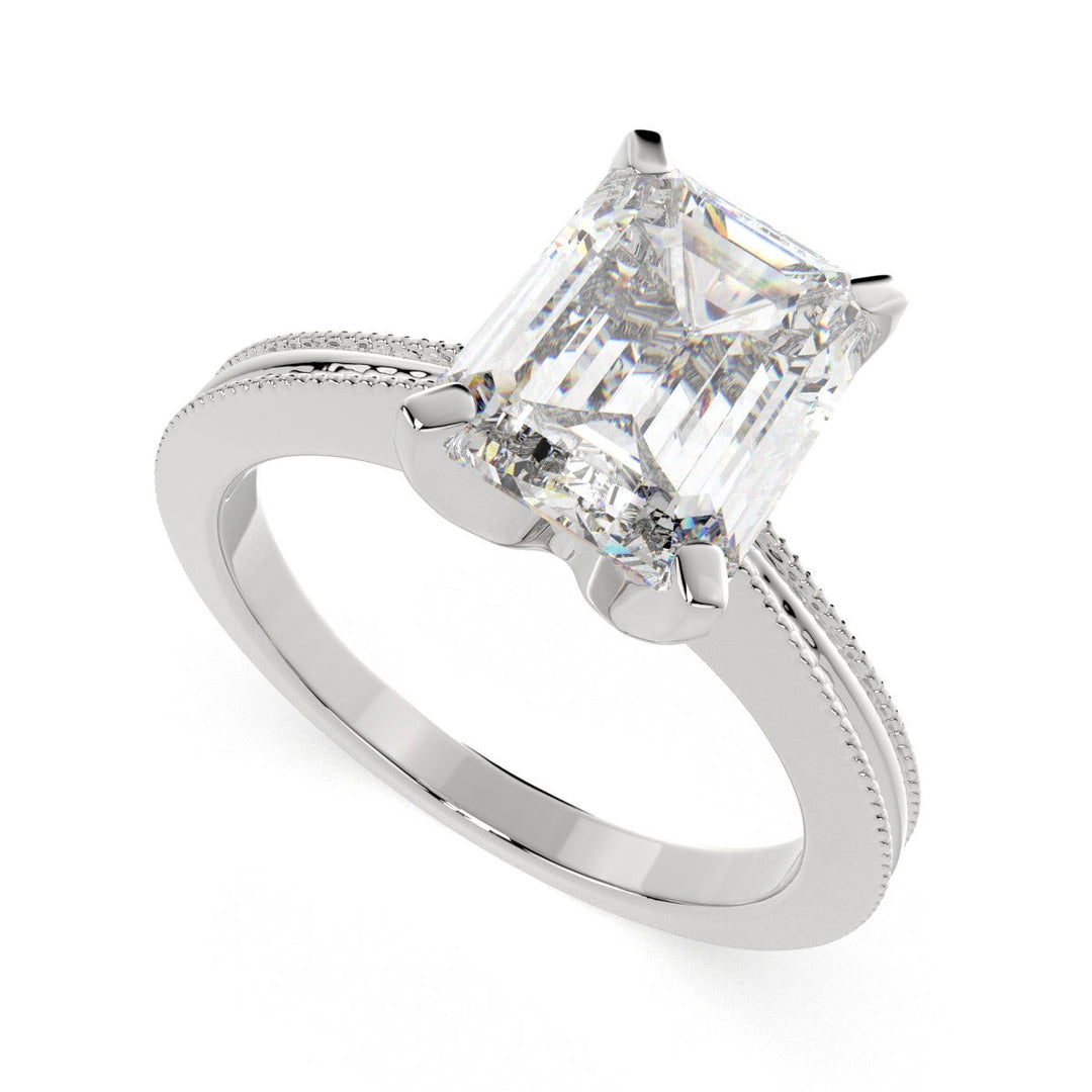 Camilla Emerald Cut Solitaire Engagement Ring Setting - Nivetta
