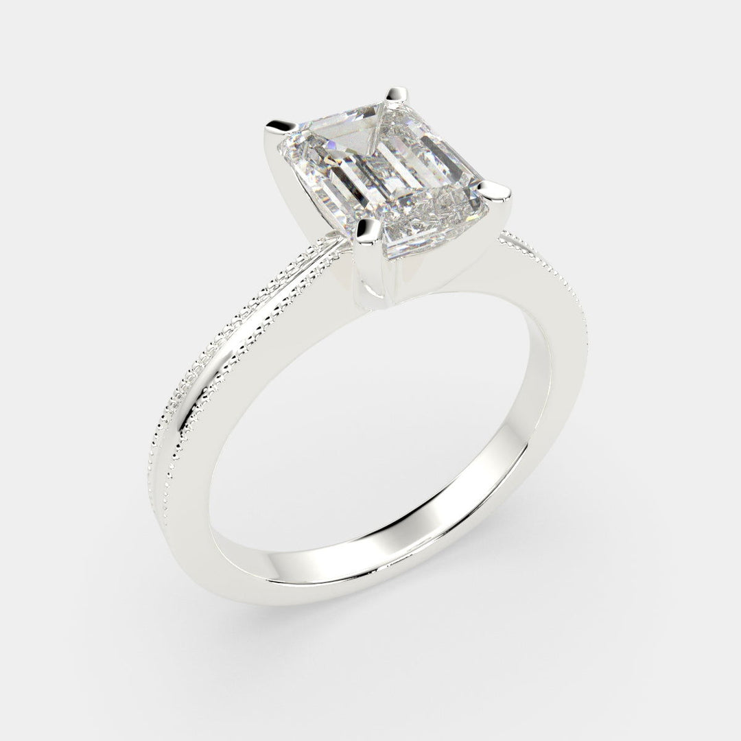 Camilla Emerald Cut Solitaire Engagement Ring Setting - Nivetta