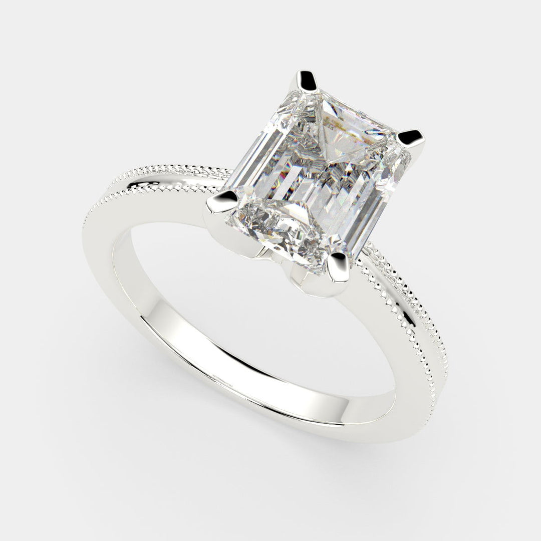 Camilla Emerald Cut Solitaire Engagement Ring Setting - Nivetta