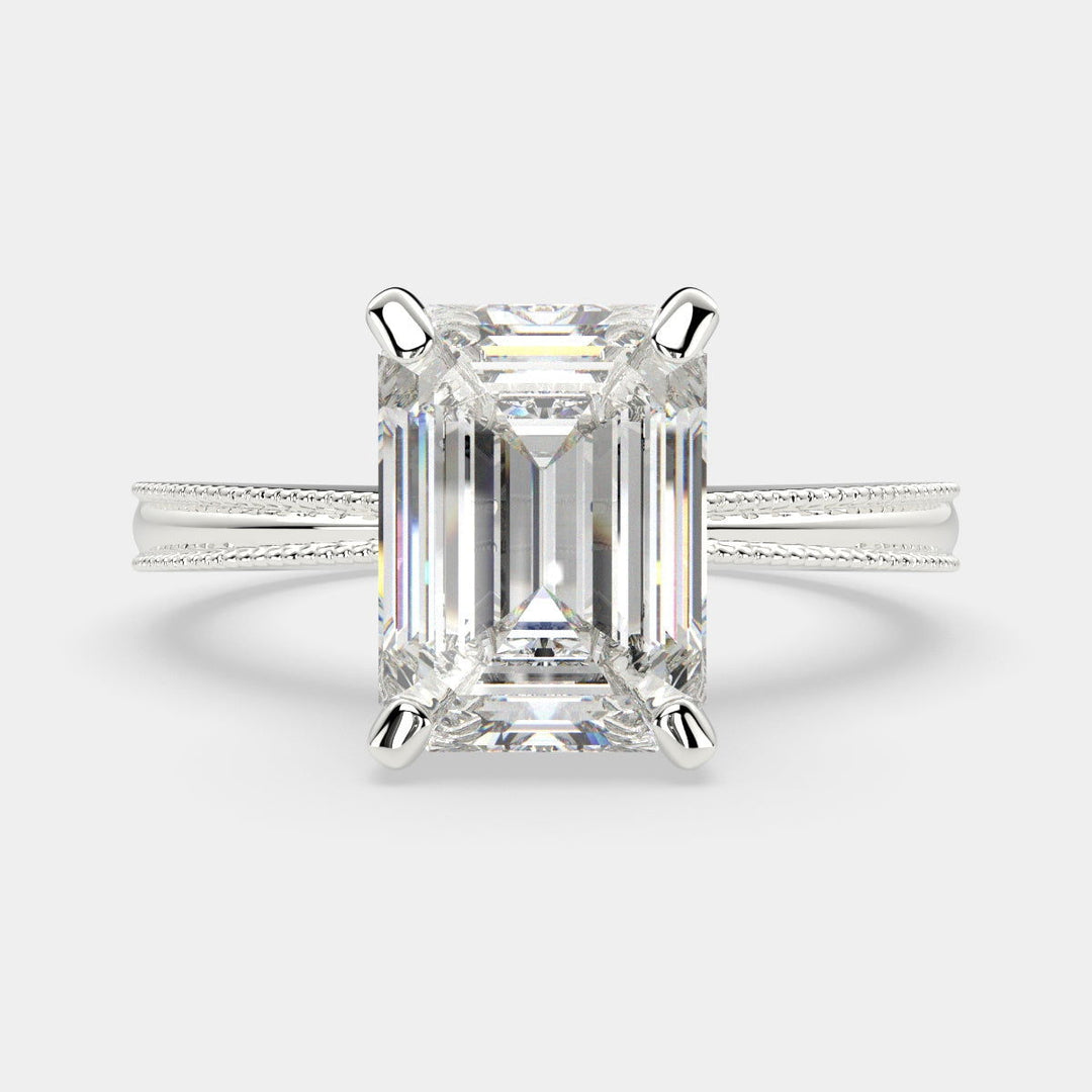 Camilla Emerald Cut Solitaire Engagement Ring Setting - Nivetta