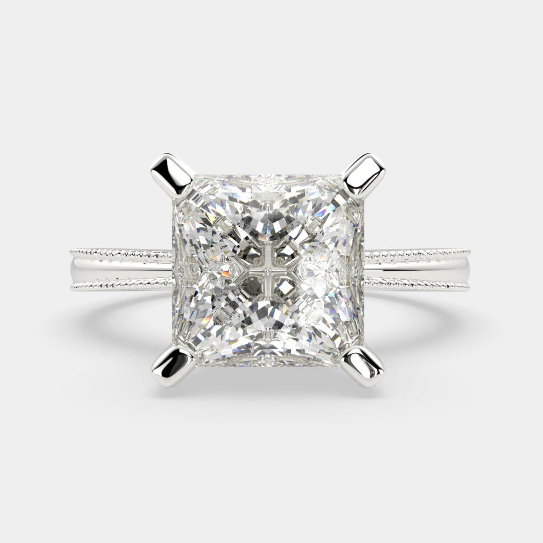 Camilla Princess Cut Solitaire Engagement Ring Setting - Nivetta