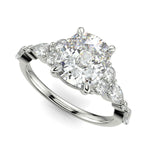 Load image into Gallery viewer, Carissa Cushion Cut Pave Shared Prong Claw Set Engagement Ring Setting - Nivetta