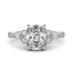 Load image into Gallery viewer, Carissa Cushion Cut Pave Shared Prong Claw Set Engagement Ring Setting - Nivetta