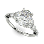 Load image into Gallery viewer, Carissa Oval Cut Pave Shared Prong Claw Set Engagement Ring Setting - Nivetta