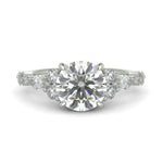 Load image into Gallery viewer, Carissa Round Cut Pave Shared Prong Claw Set Engagement Ring Setting - Nivetta