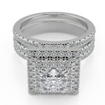 Load image into Gallery viewer, Carlee Double Halo Pave Gala Cushion Cut Diamond Engagement Ring - Nivetta