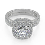Load image into Gallery viewer, Carmen Micro Pave Halo Round Cut Diamond Engagement Ring - Nivetta