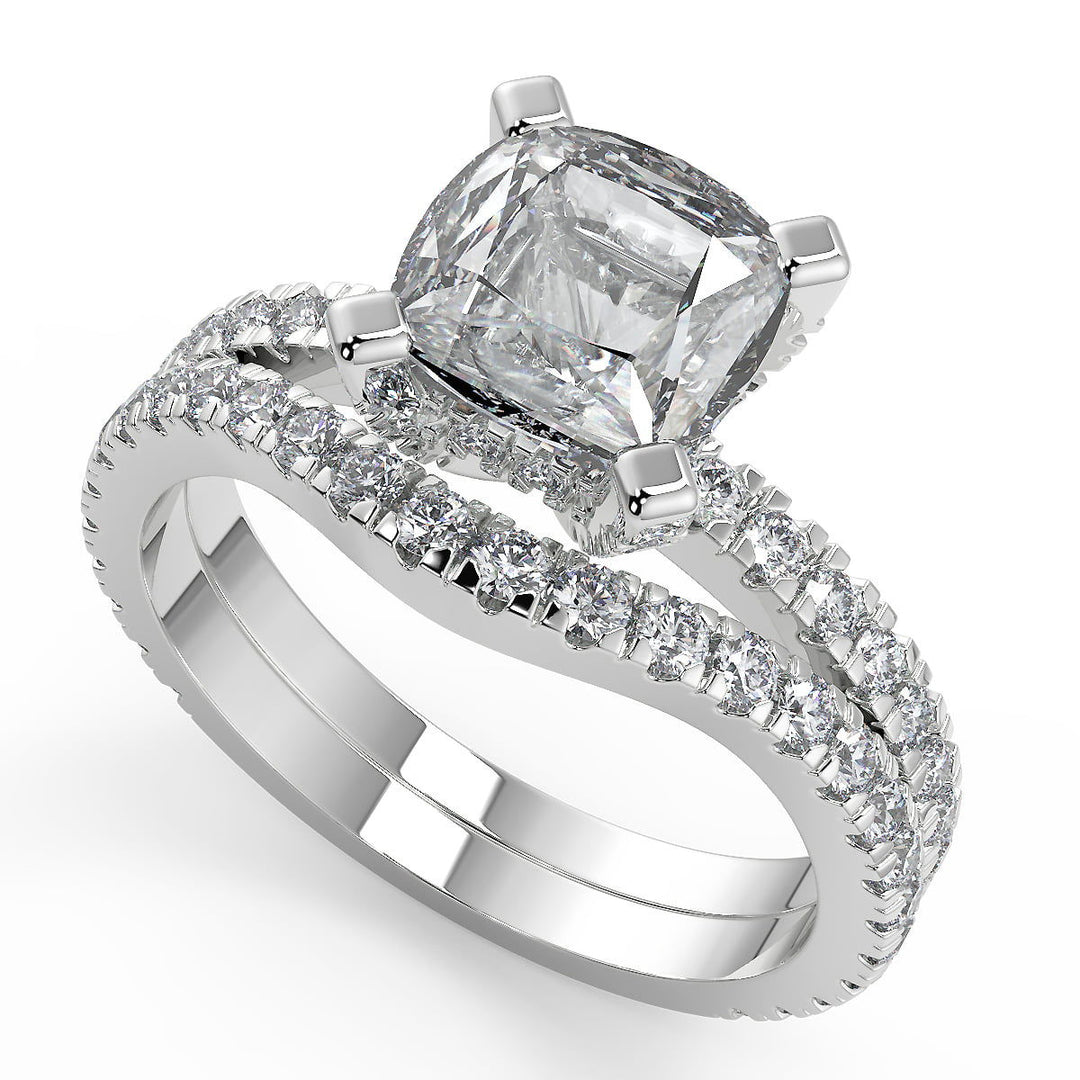 Carolina Micro French Pave Classic Princess Cut Engagement Ring - Nivetta