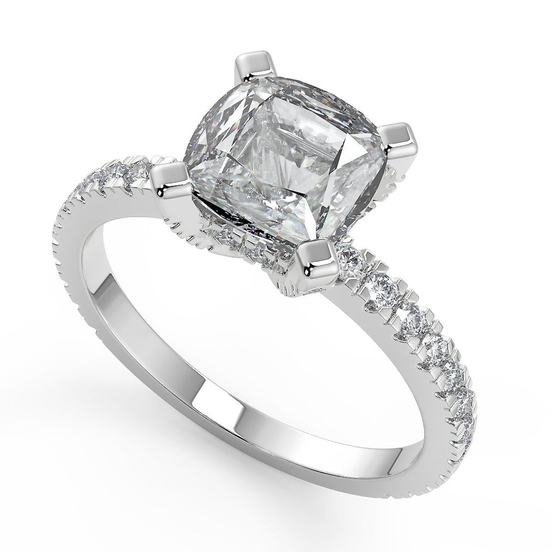 Carolina Micro French Pave Classic Princess Cut Engagement Ring - Nivetta
