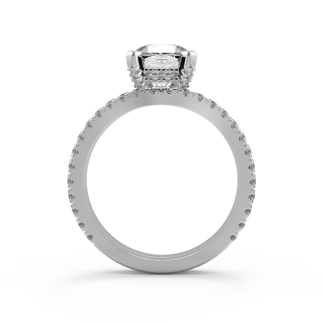 Carolina Micro French Pave Classic Princess Cut Engagement Ring - Nivetta