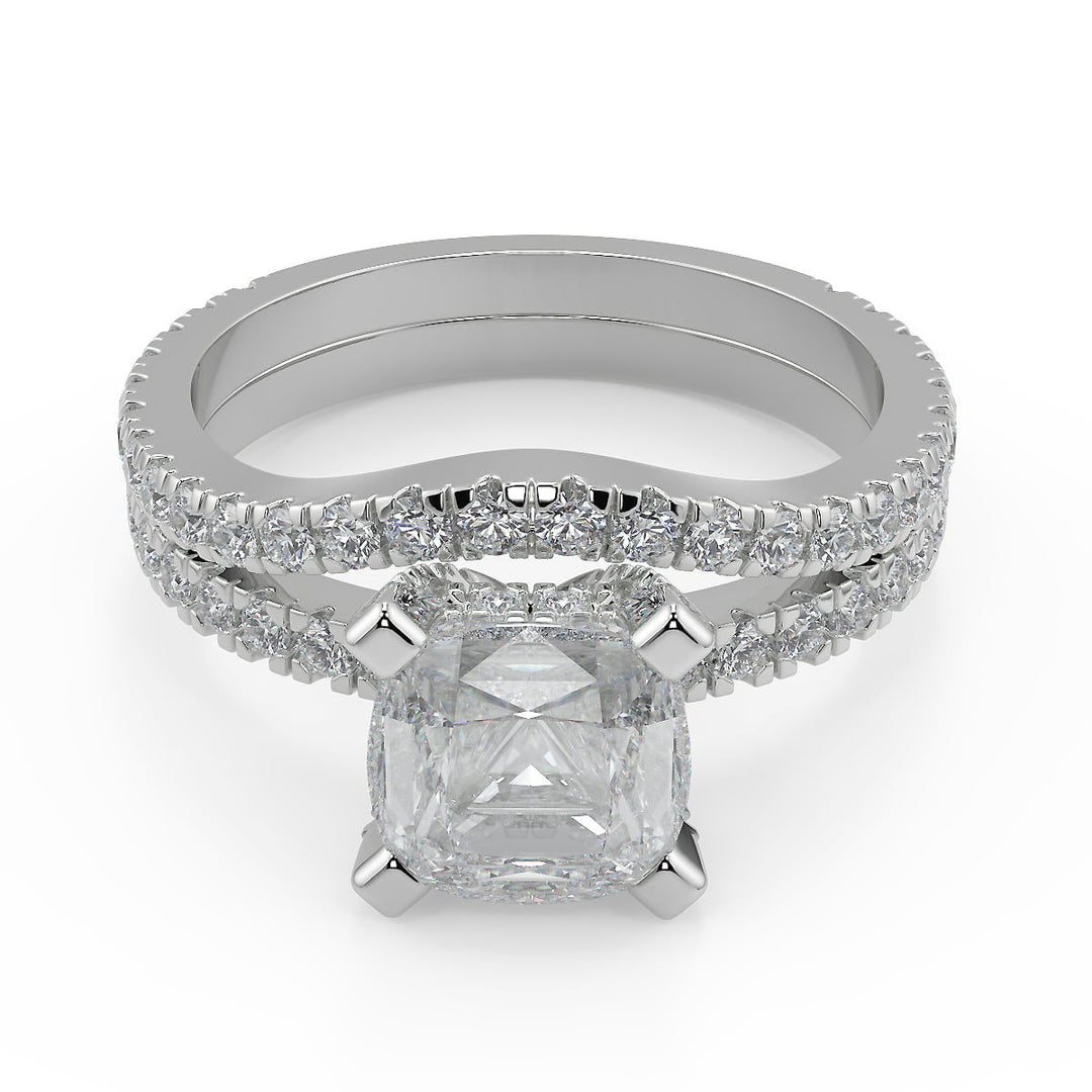 Carolina Micro French Pave Classic Princess Cut Engagement Ring - Nivetta