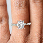 Load image into Gallery viewer, Caroline Cushion Cut Pave Art Deco 4 Prong Claw Set Engagement Ring Setting - Nivetta