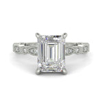 Load image into Gallery viewer, Caroline Emerald Cut Pave Art Deco 4 Prong Claw Set Engagement Ring Setting - Nivetta