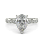 Load image into Gallery viewer, Caroline Pear Cut Pave Art Deco 4 Prong Claw Set Engagement Ring Setting - Nivetta