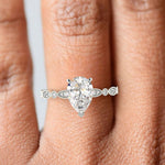 Load image into Gallery viewer, Caroline Pear Cut Pave Art Deco 4 Prong Claw Set Engagement Ring Setting - Nivetta