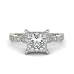 Load image into Gallery viewer, Caroline Princess Cut Pave Art Deco 4 Prong Claw Set Engagement Ring Setting - Nivetta