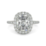 Load image into Gallery viewer, Catalina Cushion Cut Pave Halo 4 Prong Claw Set Engagement Ring - Nivetta