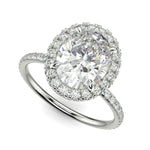 Load image into Gallery viewer, Catalina Oval Cut Pave Halo 4 Prong Claw Set Engagement Ring - Nivetta