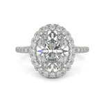 Load image into Gallery viewer, Catalina Oval Cut Pave Halo 4 Prong Claw Set Engagement Ring - Nivetta