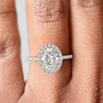 Load image into Gallery viewer, Catalina Oval Cut Pave Halo 4 Prong Claw Set Engagement Ring - Nivetta