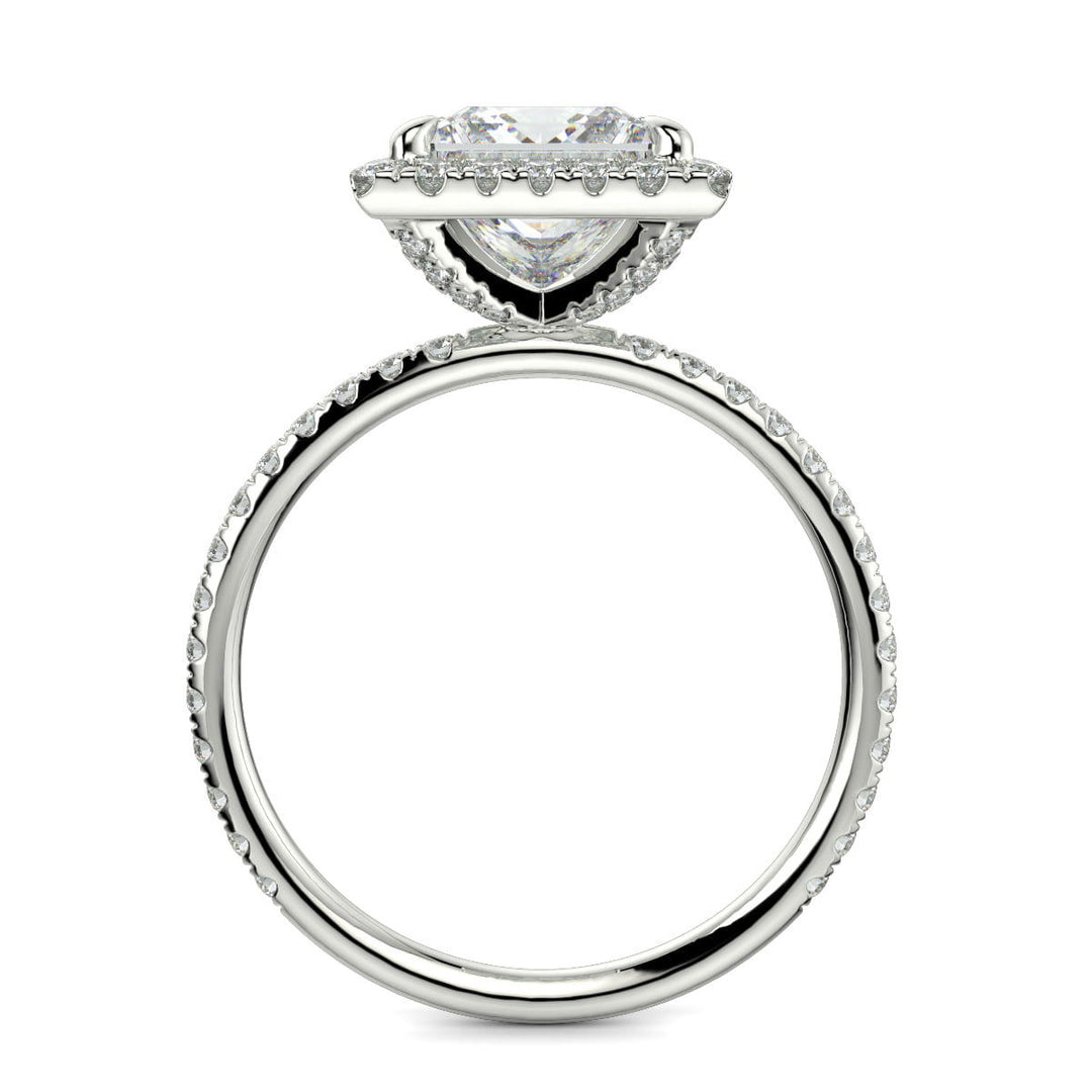 Catalina Princess Pave Halo 4 Prong Claw Set Engagement Ring - Nivetta