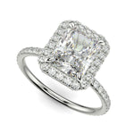 Load image into Gallery viewer, Catalina Radiant Cut Halo 4 Prong Claw Set Engagement Ring - Nivetta
