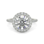 Load image into Gallery viewer, Catalina Round Cut Pave Halo 4 Prong Claw Set Engagement Ring - Nivetta