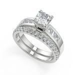 Load image into Gallery viewer, Catherine 4 Prong Channel Set Cushion Cut Engagement Ring - Nivetta