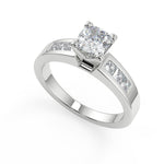 Load image into Gallery viewer, Catherine 4 Prong Channel Set Cushion Cut Engagement Ring - Nivetta