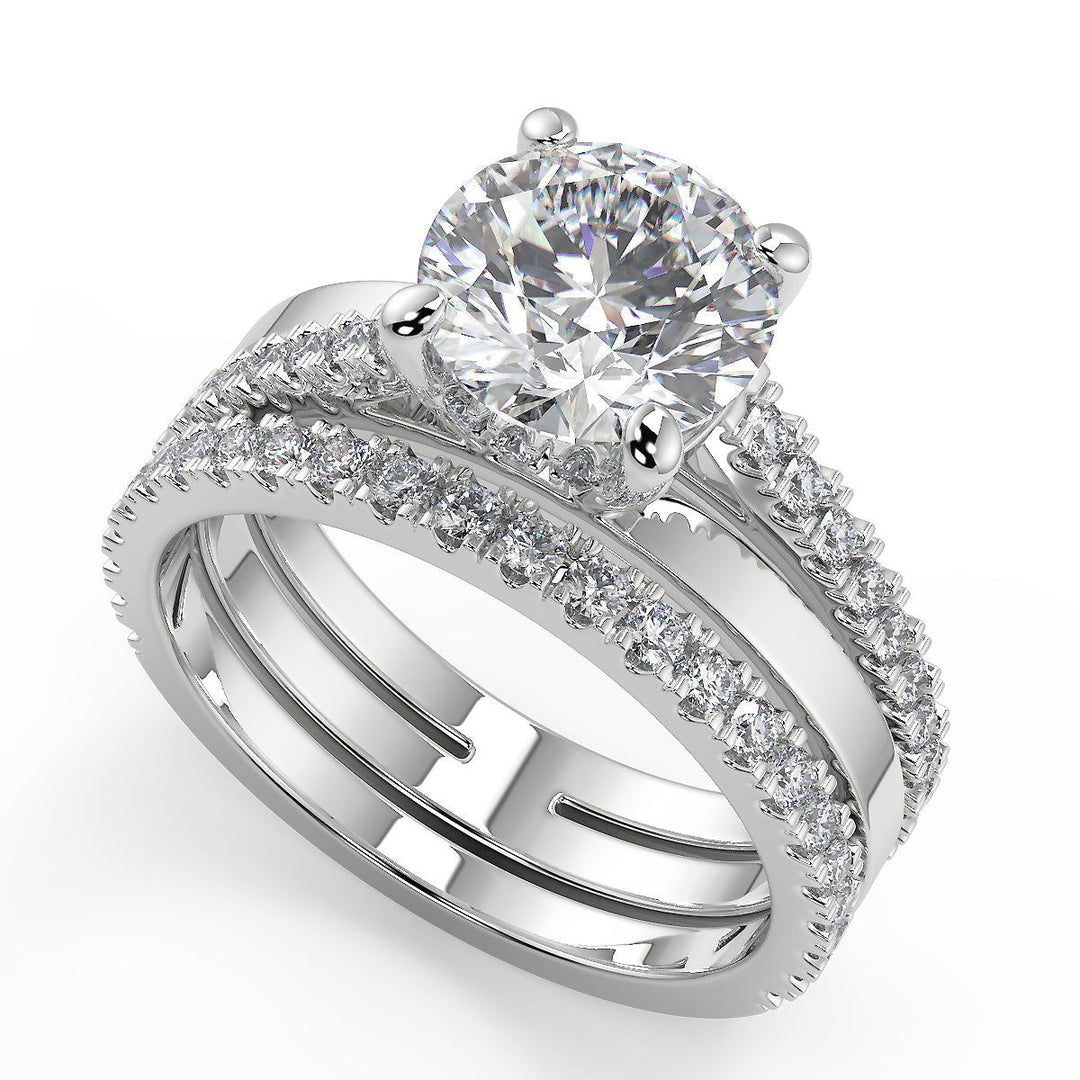 Caylee Promise Pave Round Cut Diamond Engagement Ring - Nivetta
