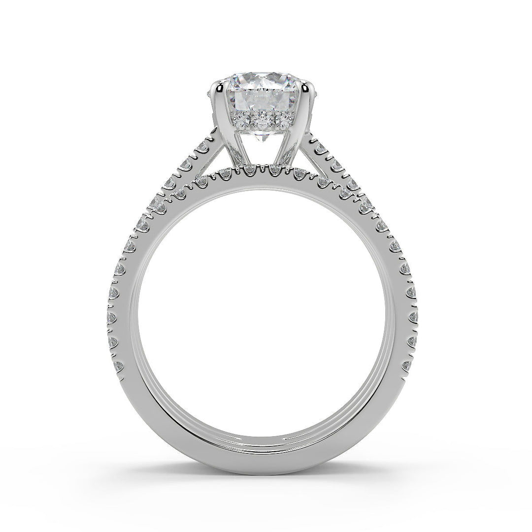 Caylee Promise Pave Round Cut Diamond Engagement Ring - Nivetta