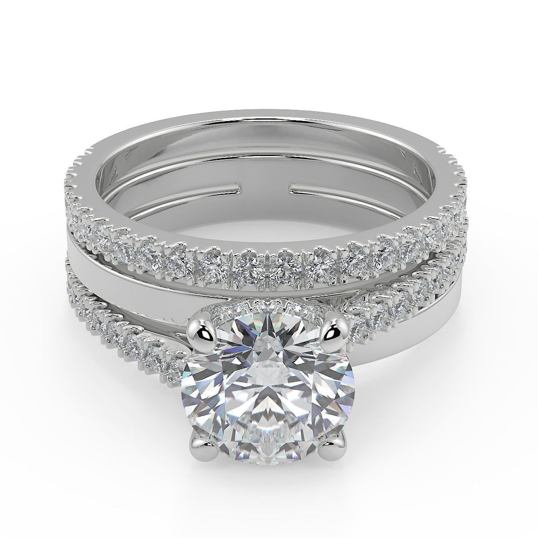 Caylee Promise Pave Round Cut Diamond Engagement Ring - Nivetta