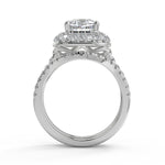 Load image into Gallery viewer, Cecelia Double Halo Pave Cushion Cut Diamond Engagement Ring - Nivetta