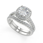 Load image into Gallery viewer, Celeste Halo French Pave Cushion Cut Diamond Engagement Ring - Nivetta