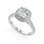 Load image into Gallery viewer, Celeste Halo French Pave Cushion Cut Diamond Engagement Ring - Nivetta