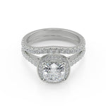 Load image into Gallery viewer, Celeste Halo French Pave Cushion Cut Diamond Engagement Ring - Nivetta