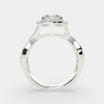 Load image into Gallery viewer, Celestina Emerald Cut Halo Pave Split Shank Engagement Ring Setting - Nivetta