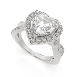 Load image into Gallery viewer, Celestina Heart Cut Halo Pave Split Shank Engagement Ring Setting - Nivetta