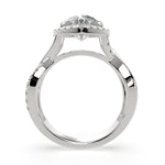 Load image into Gallery viewer, Celestina Heart Cut Halo Pave Split Shank Engagement Ring Setting - Nivetta