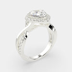 Load image into Gallery viewer, Celestina Heart Cut Halo Pave Split Shank Engagement Ring Setting - Nivetta
