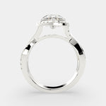 Load image into Gallery viewer, Celestina Heart Cut Halo Pave Split Shank Engagement Ring Setting - Nivetta