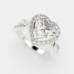 Load image into Gallery viewer, Celestina Heart Cut Halo Pave Split Shank Engagement Ring Setting - Nivetta